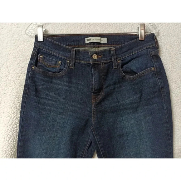 Levi Strauss 505 Jeans Women's Size 12 Regular M 30x31 Straight Leg Dark Wash - Picture 3 of 10